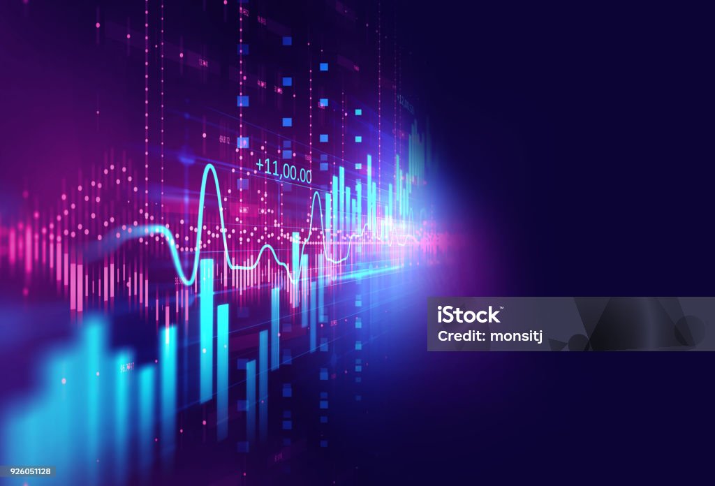technical financial graph on technology abstract background financial stock market graph on technology abstract background represent risk of investment Data Stock Photo