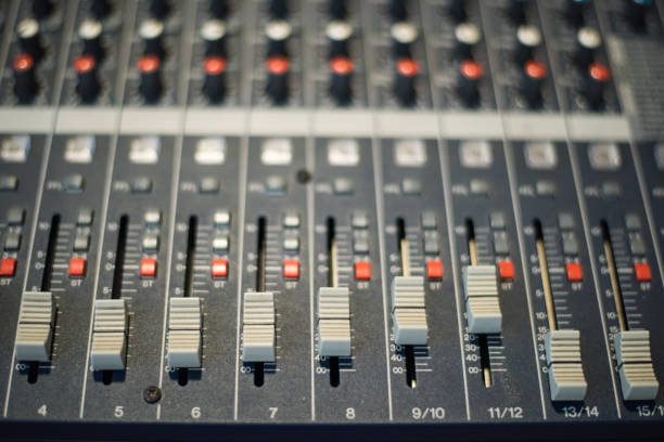 the audio mixer in a tv station