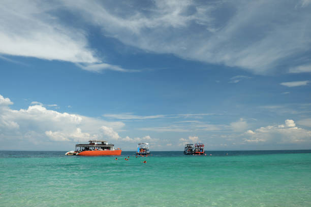 istock Blue sky and white clouds over the sea , summer vacation 926062464