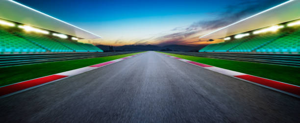 istock View of the infinity empty asphalt international race track 926062830