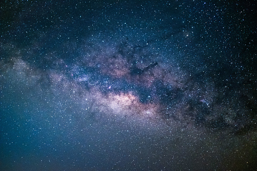 Clearly milky way. Beautiful summer night sky with stars. Background.