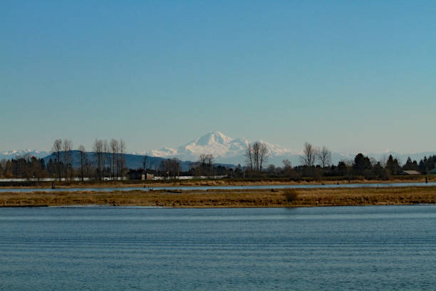 istock A snow covered mountain in the background across a river 926063202