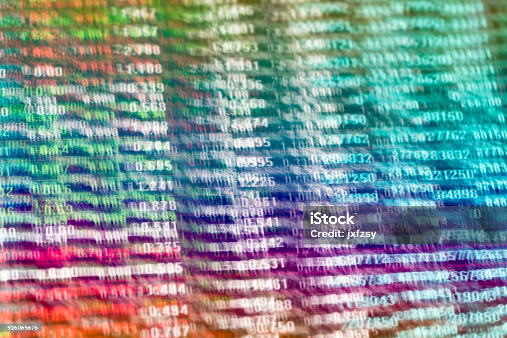 Numbers Flooded Screen Numbers On Screen Multiple Exposure Chaos Concept Stock Photo ...