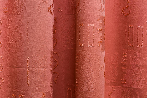 istock Texture of red cotton curtains 926067018