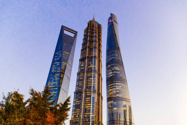 istock Shanghai Landmark Skyscraper at sunset. 926069610