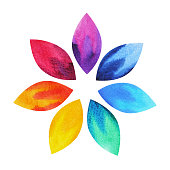 istock 7 color of chakra sign symbol, colorful lotus flower icon, watercolor painting hand drawn, illustration design 926070980