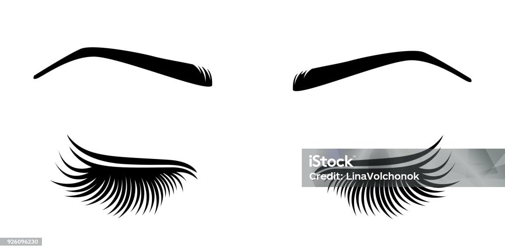 Illustration vectorielle des cils et des sourcils. - clipart vectoriel de Cils libre de droits