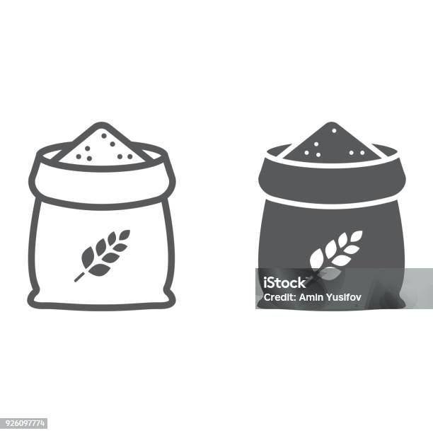 Bag Of Wheat Line And Glyph Icon Farming And Agriculture Grain Bag Sign Vector Graphics A Linear Pattern On A White Background Eps 10 Stock Illustration - Download Image Now