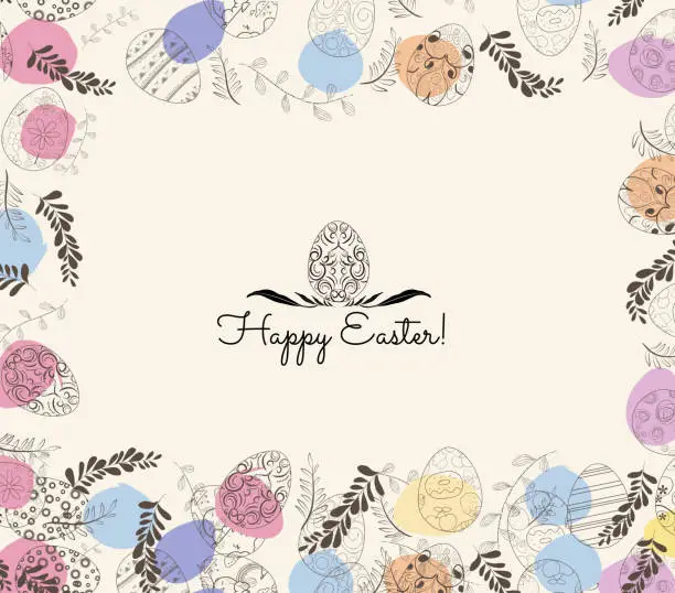 Vector illustration of Easter greeting card