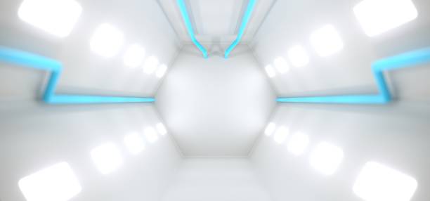 istock Sci-Fi Hexagonal Tunnel With Lines And Lights 926110474