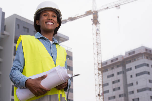 istock African woman engineer at a construction site. 926113634