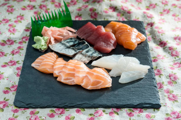 istock Japanese food fresh raw fish mixed sashimi 926114248