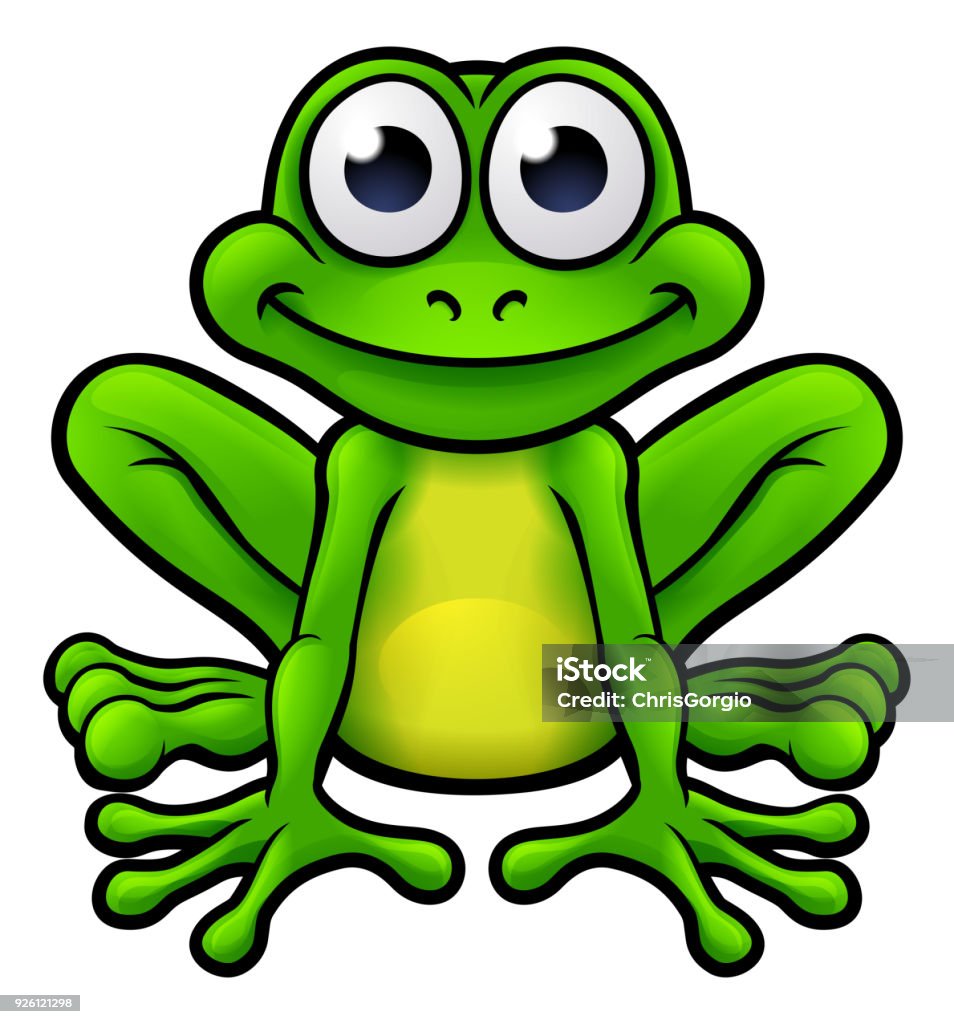Frog Cartoon Character An illustration of a cute frog cartoon character Frog stock vector
