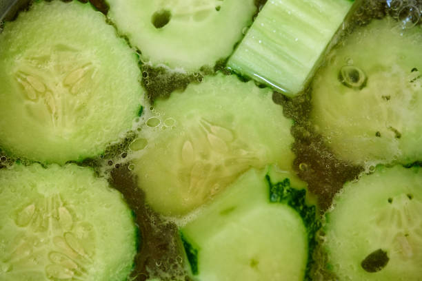 Close up of cucumber soup