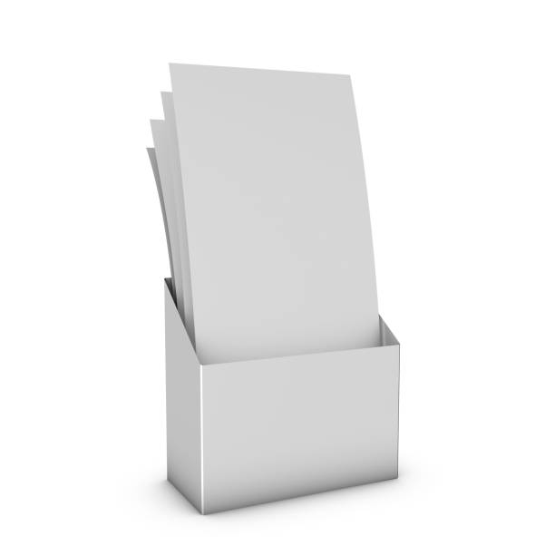 istock Blank leaflets in leaflet holder mockup isolated on white. 926132626