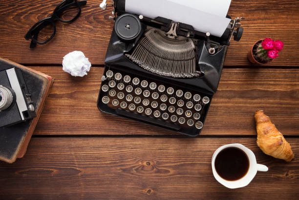 istock Retro writers desk with typewriter 926140092