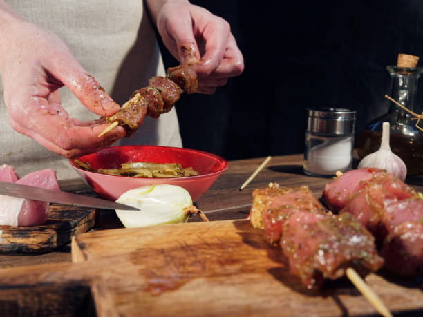 istock Pork skewers cooking 926140314