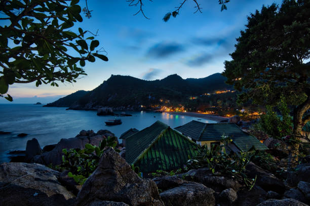 istock Tropical vacation resort overlooking bay on Thai island 926143740