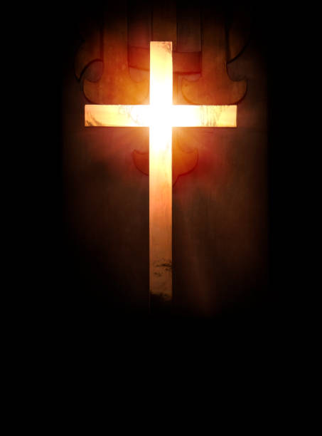 istock Glowing cross on a church altar 926144242