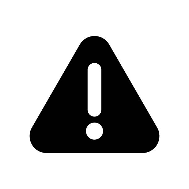 ilustrações de stock, clip art, desenhos animados e ícones de alert / caution icon - exclamation point vector white black