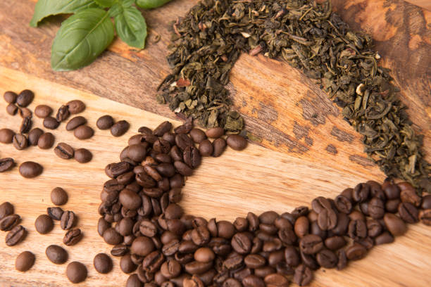 istock heart made of coffee and green 926148612