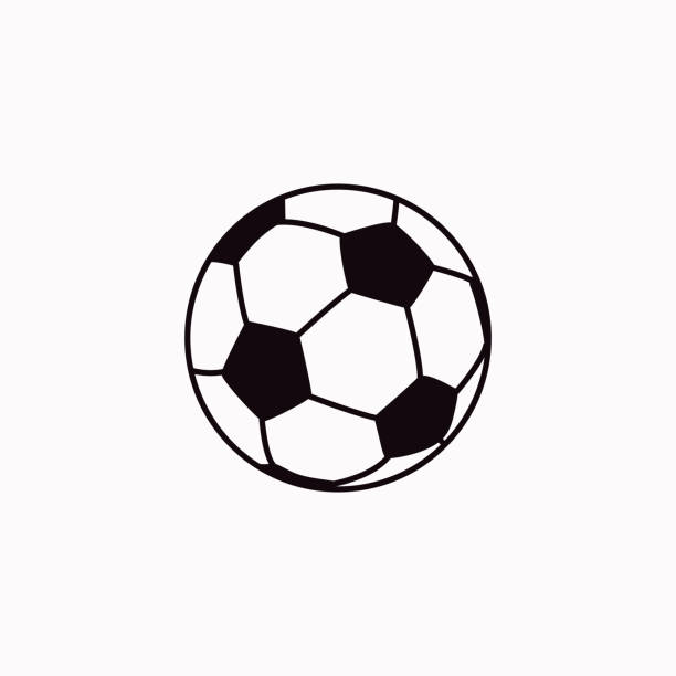 illustrations, cliparts, dessins animés et icônes de icône de football de vecteur. - ball