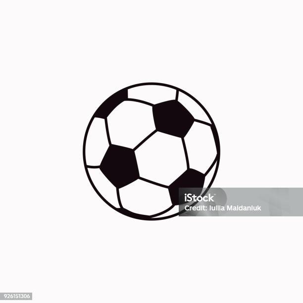 Значок Вектора Футбола — стоковая векторная графика и другие изображения на тему Футбольный мяч - Футбольный мяч, Футбол, Иконка