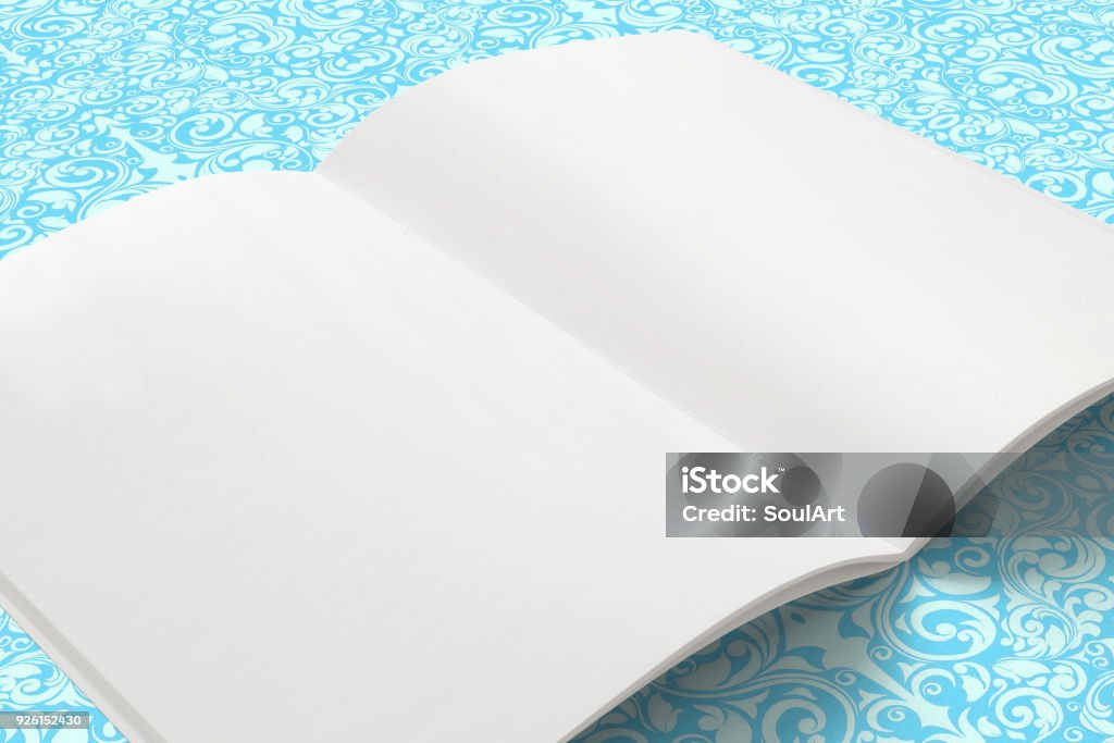 Magazine Pattern Background Portrait Magazines With Black Opened Pages On Blue Pattern Background ...