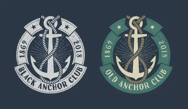 Vector illustration of Vintage marine icon