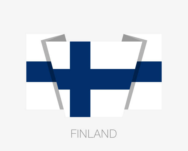 istock Flag of Finland. Flat Icon Waving Flag with Country Name on a White Background 926153096
