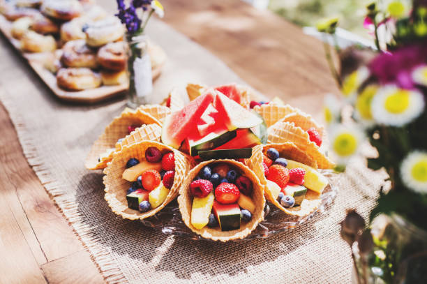 istock Table set for a garden party or celebration outside. 926153446