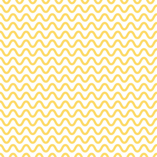 ilustrações de stock, clip art, desenhos animados e ícones de noodle seamless pattern. yellow and white waves. abstract wavy background. vector - spaghetti