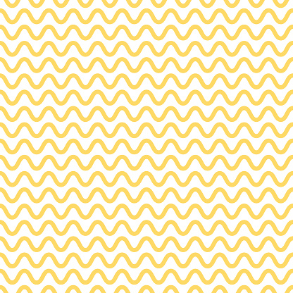 Noodle seamless pattern. Yellow and white waves. Abstract wavy background. Vector illustration.