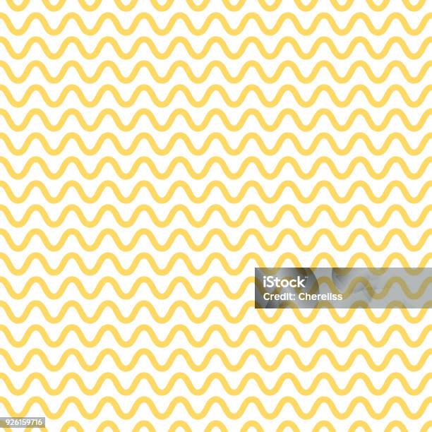 Noodle Seamless Pattern Yellow And White Waves Abstract Wavy Background Vector Stock Illustration - Download Image Now