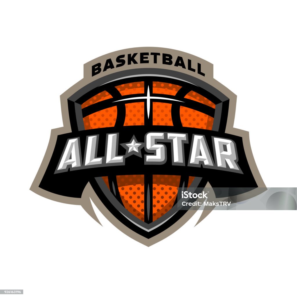 All star basketball, sports icon emblem. Vector illustration All star basketball, sports icon emblem. Logo stock vector