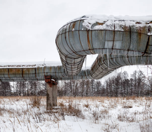 istock Pipelines with icicles hanging from the pipes. 926163900