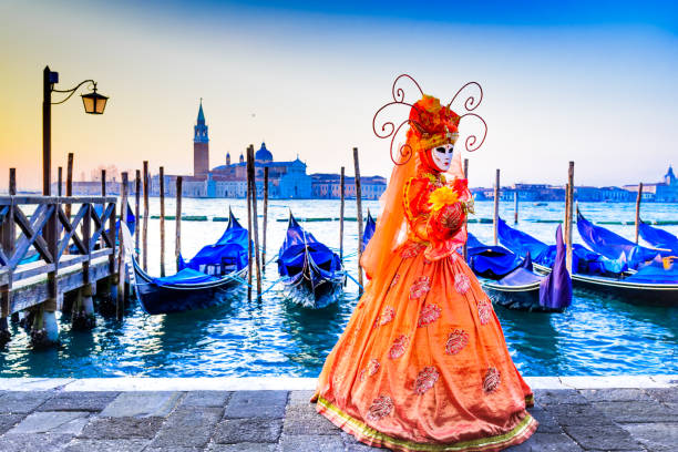 Venice, Italy - Carnival in Piazza San Marco stock photo
