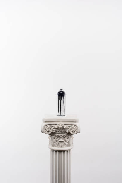 istock close up view of spray paint in can standing on column isolated on white 926168178