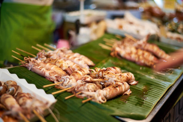 istock Fried squid at Krabi walking street 926171036