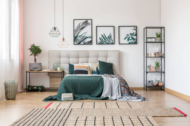istock Asymmetrical carpet in bedroom 926172156