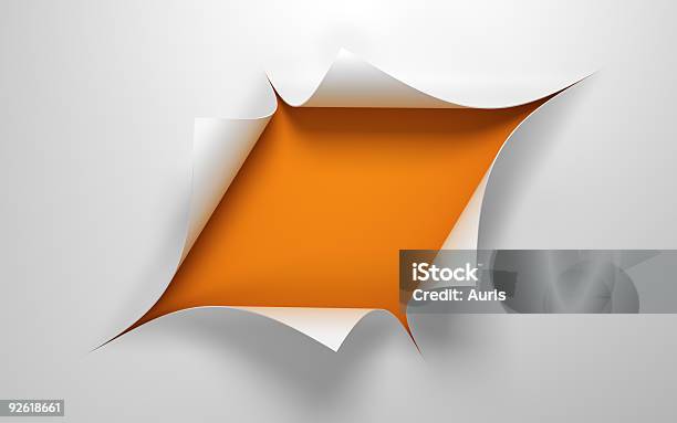Sheet Of Paper With The Hole Stock Photo - Download Image Now - Abstract, Angle, Bent