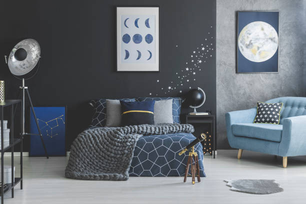 istock Star stickers in blue bedroom 926189002