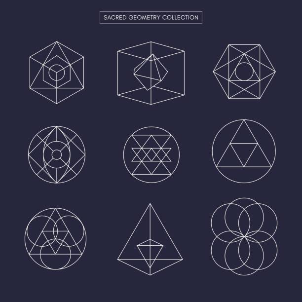 istock Sacred geometry (non expanded outline vector). Philosophy, spirituality, alchemy, religion, symbols and elements. 926189774