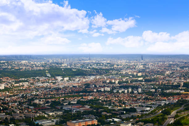 istock Paris aerial view with Eiffel tower France 926190276