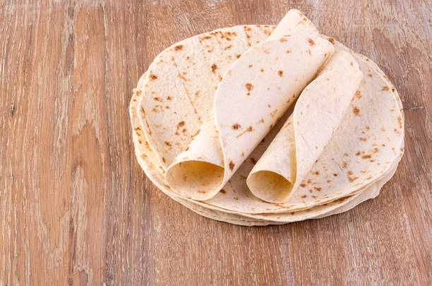 tortilla  on wooden table