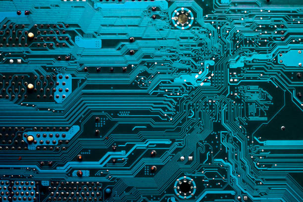 istock Close up of a printed blue computer circuit board 926200958