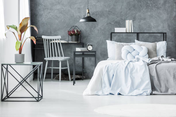 istock Palm in grey bedroom interior 926203850