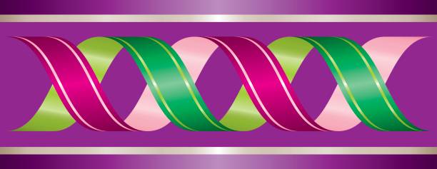 Winding Ribbon Border vector art illustration