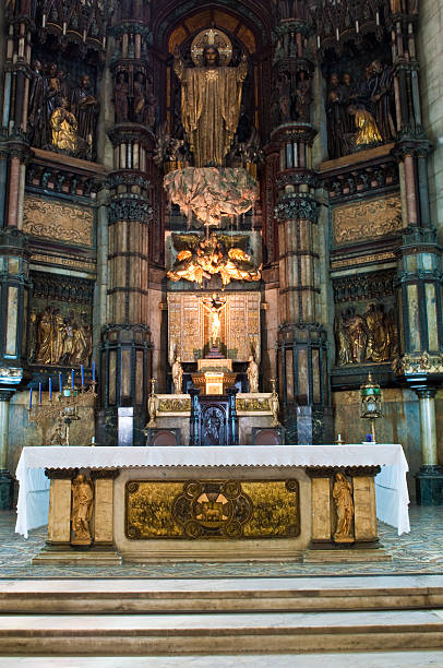 istock Byzantine-style, high altar, prophets, saints, sculptures. 92620705