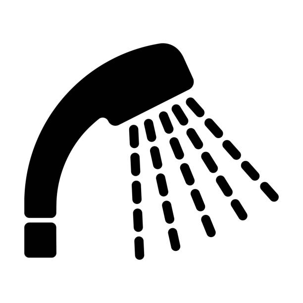 illustrazioni stock, clip art, cartoni animati e icone di tendenza di icona doccia / bagno - doccia